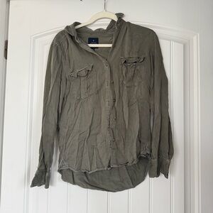 American Eagle Army Green Button Down Top